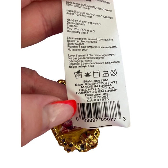 Disney Princess Rapunzel Costume Dress I Size: XS/ 3T-4T - Picture 11 of 13